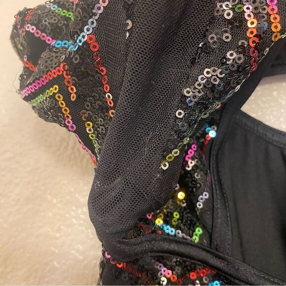 WEISSMAN Dance costume rainbow sequin unitard Applause 12823 SA Small adult - Picture 10 of 12